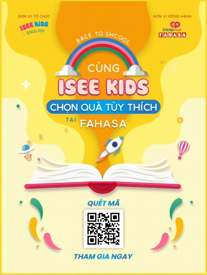 CÔNG BỐ KẾT QUẢ BACK TO SCHOOL CÙNG ISEE KIDS - CHỌN QUÀ TÙY THÍCH TẠI FAHASA