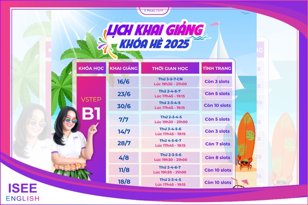 LỊCH KHAI GIẢNG KHÓA HÈ 2025