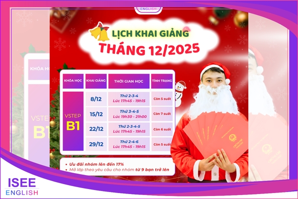LỊCH KHAI GIẢNG THÁNG 12